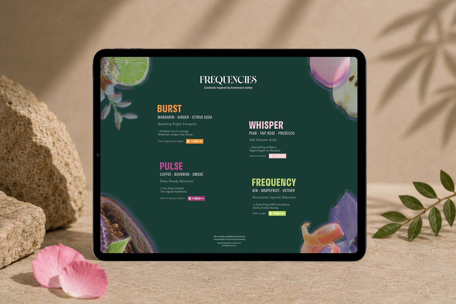 Frequencies cocktail menu